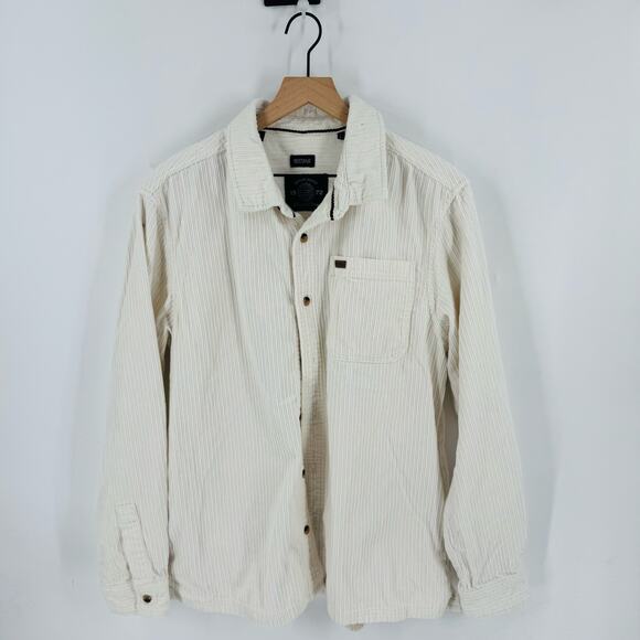 Buffalo David Bitton Beige Corduroy Button Down Shirt Jacket Shacket Size Large - Picture 8 of 8
